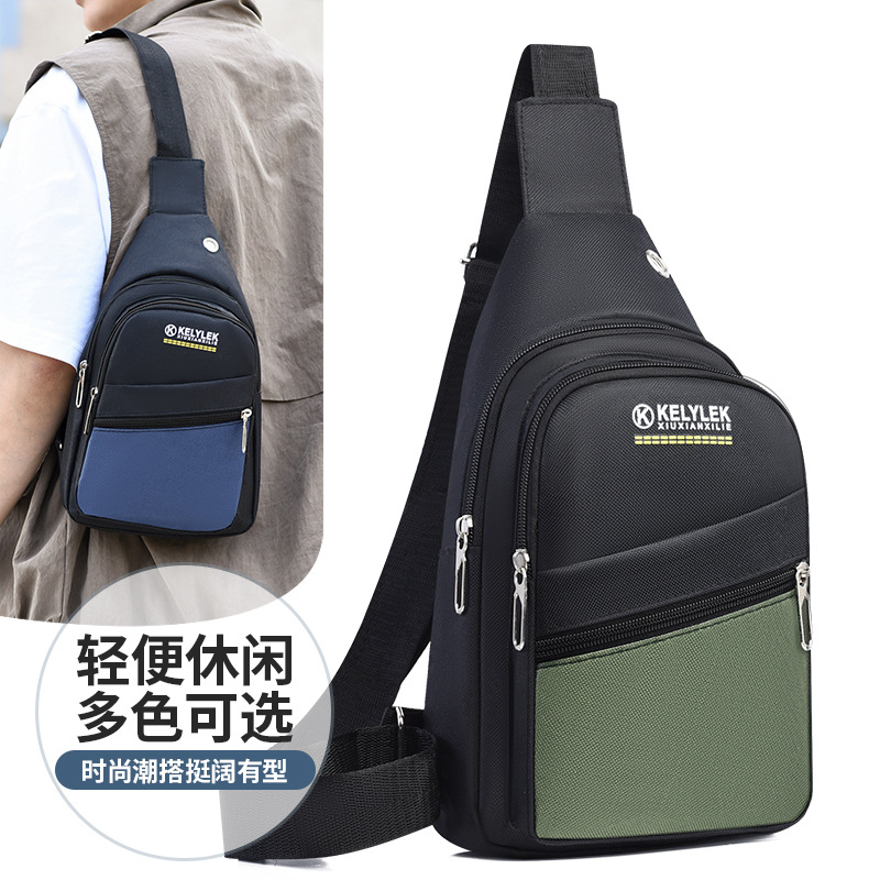 Nuevo tipo de bolso de hombro para hombres al aire libre, moda casual, bolso de hombro simple, bolso de pecho de moda multicapa al por mayor.
