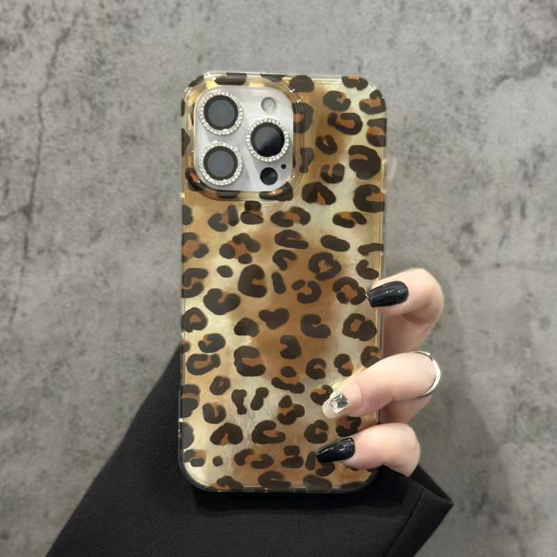 Chicas calientes con lazo de leopardo para iPhone14 Apple 16ProMax funda para teléfono móvil 15P nuevo 13 doble capa