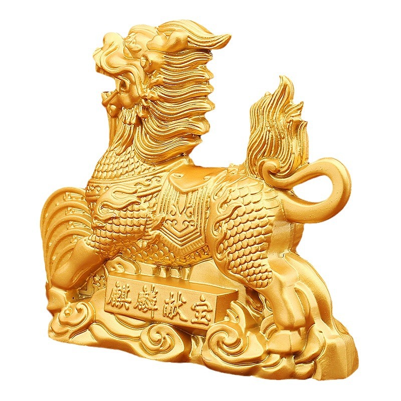 길조 기린 장식품 원보 기린 집 현관 사무실 상점 데스크탑 소형 장식 길조 짐승 기린