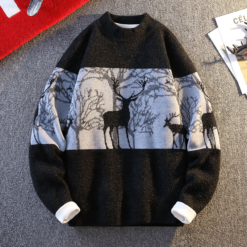 Can be made on behalf of [new] new round neck sweater men's knitted base shirt 25 beige