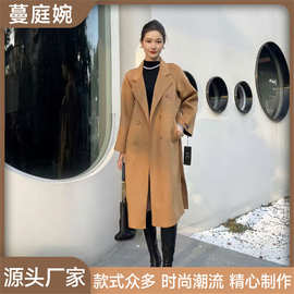六粒扣新款大衣外套韩版双面绒中长款爆款女宽松版大衣