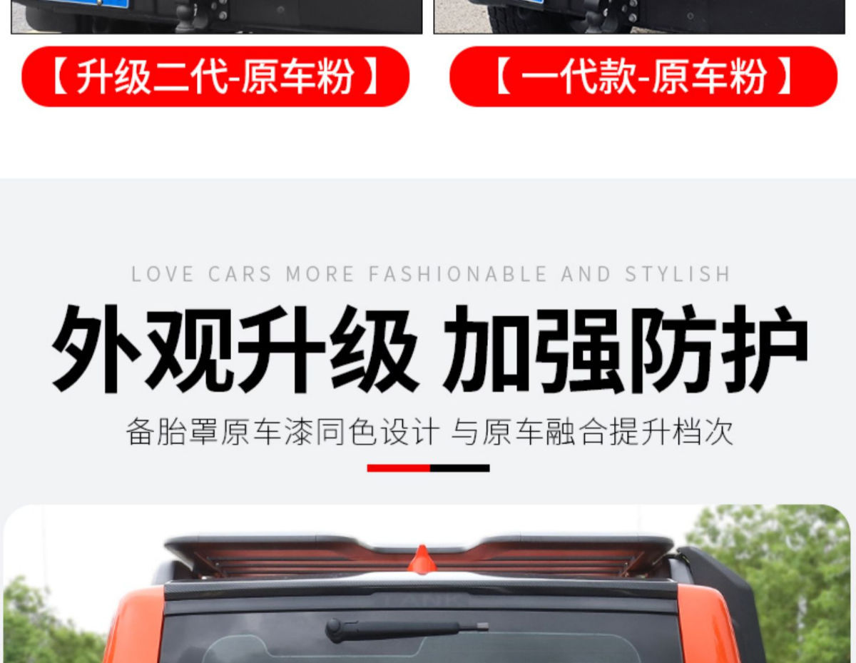 Suitable for tank 300 stainless steel spare tire cover modification city version spare tire shell protective cover for off-road decoration