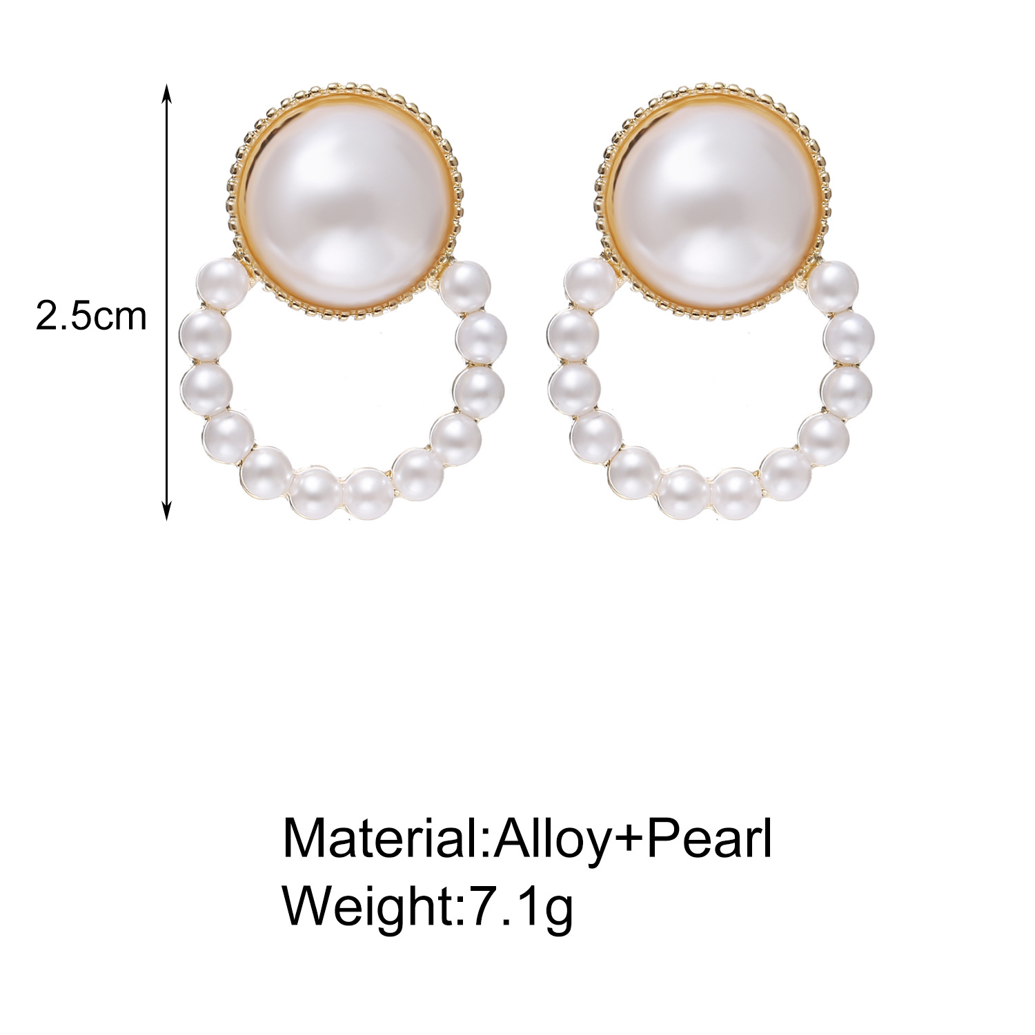 1 Pair Fashion Round Inlay Alloy Artificial Pearls Artificial Diamond Ear Studs display picture 3