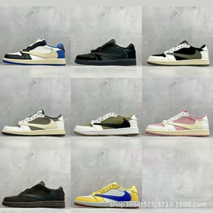 [Travis Scott x  aj1联名倒钩低帮休闲运动鞋深棕初代CQ4277]