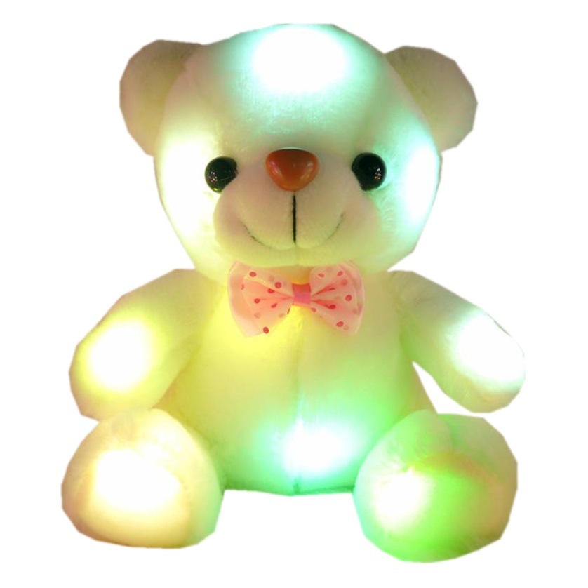 Fabricante de la nueva grabación colorido luminoso oso de peluche de juguete de peluche muñeca regalo de vacaciones al por mayor
