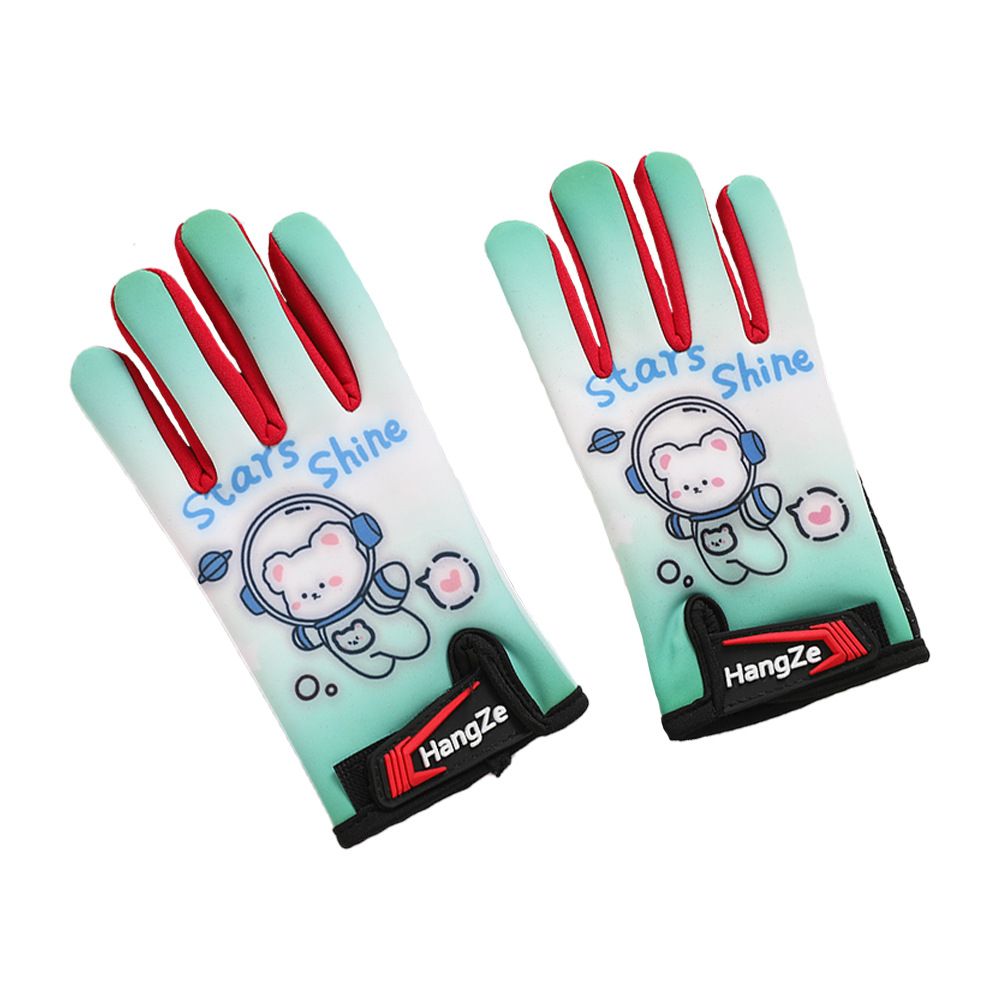 Guantes para niños otoño y invierno estudiantes a prueba de viento dibujos animados de terciopelo caliente guantes de grasa al aire libre a prueba de frío