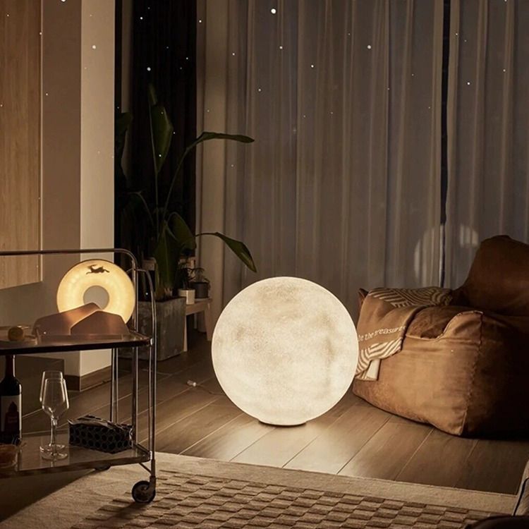Internet celebrity style moon lamp floor lamp living room bedroom girl ins bedside lamp sofa atmosphere lamp gift bedside pendant