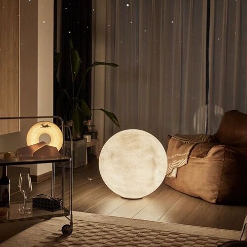 Internet celebrity style moon lamp floor lamp living room bedroom girl ins bedside lamp sofa atmosphere lamp gift bedside pendant