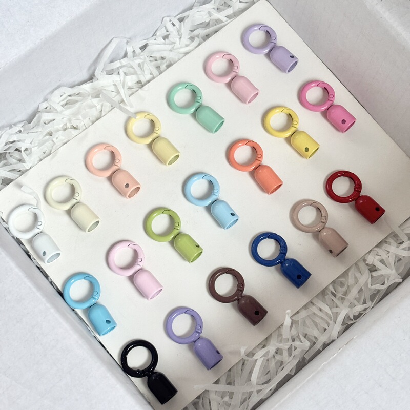 High-quality colorful alloy keyring 8mm rotatable ring buckle mobile phone chain connector spring buckle coil bell High-quality colorful alloy keyring 8mm rotatable ring buckle mobile phone chain connector spring buckle coil bell