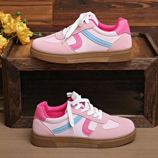 Plus Size Moral Training Shoes 2025 Autumn New Round Toe Casual Forrest Gump Shoes Korean Style Easiest for Match Flat Sports Shoes for Women