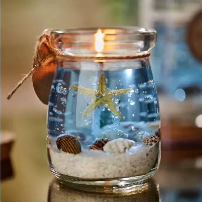 Кристаллический фруктовый воск морской день рождения свеча ароматерапия с ручной подаркой бездымный прозрачный стиль маленькая свеча оптом