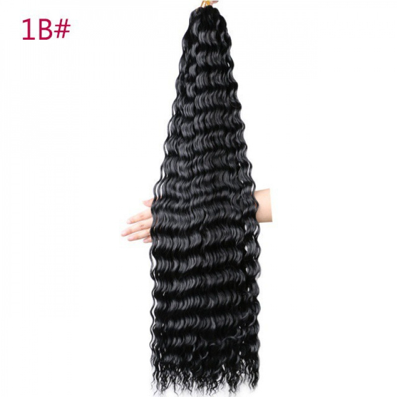 fibra de seda de alta temperatura pelucina de cabello de ganchillo cabello rizado onda profunda cabello Twist fibra de cabello trenzado