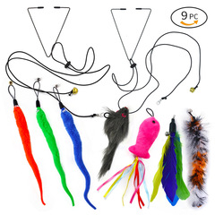 Upgraded Swing Cat Toy Set, Self-Having Cat Toys, Door-Hanging Cat Teaser, Feather Replacement Cat Toy Head