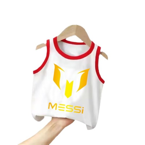 足球明星 MESSI 梅西跨境亚马逊热销童装中大童无袖背心夏季新款