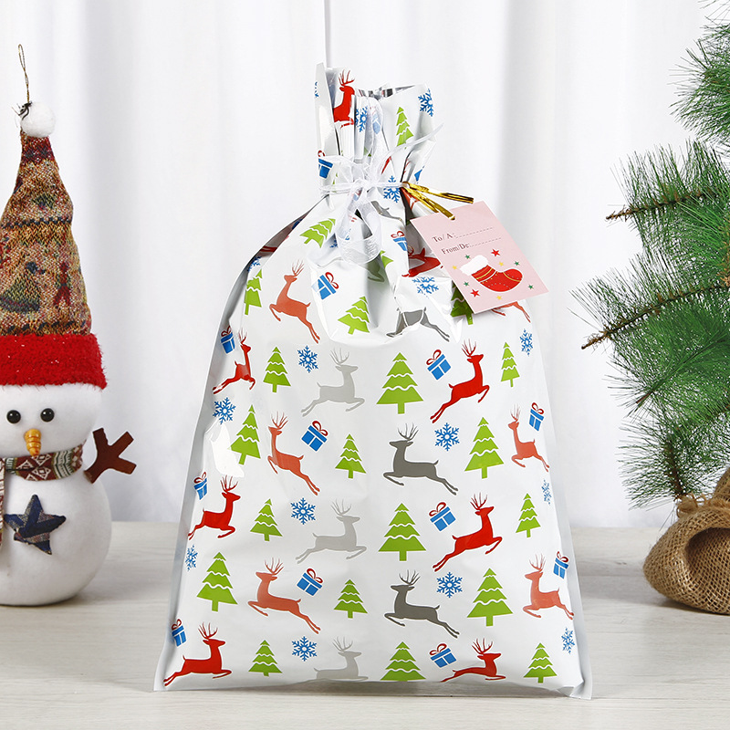 En stock corbata cuerda Navidad caramelo bolsa alce Santa Claus Correa cordón bolsa caramelo bolsa de regalo personalización image 24