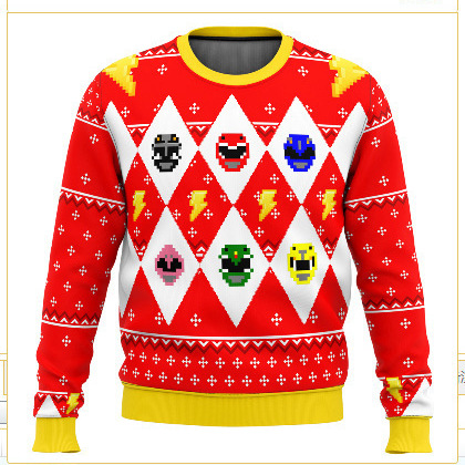 Linda asta asta Santa Claus estampado 3D hombre casual todo fósforo hombro recto manga larga suéter suelto cuello redondo suéter