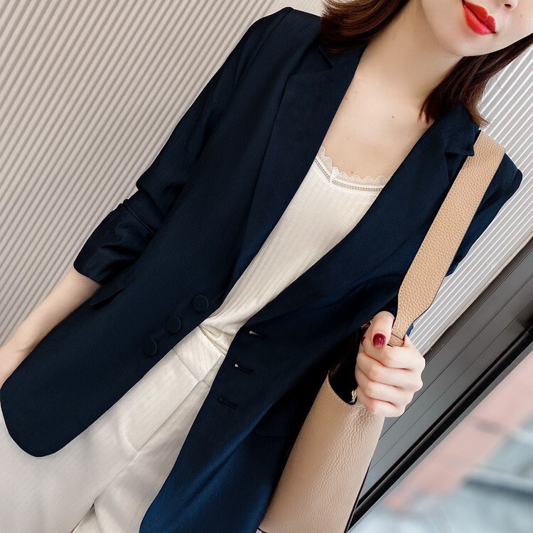 XZ071-Thin Suit Korean Elegant Commuting Slim Elastic Seven Sleeve Suit Sunscreen Jacket Women