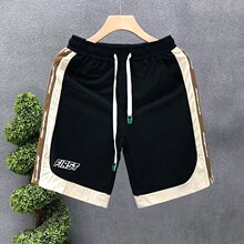 美式短裤男夏季篮球五分中裤青少年透气潮牌宽松休闲沙滩运动裤子
