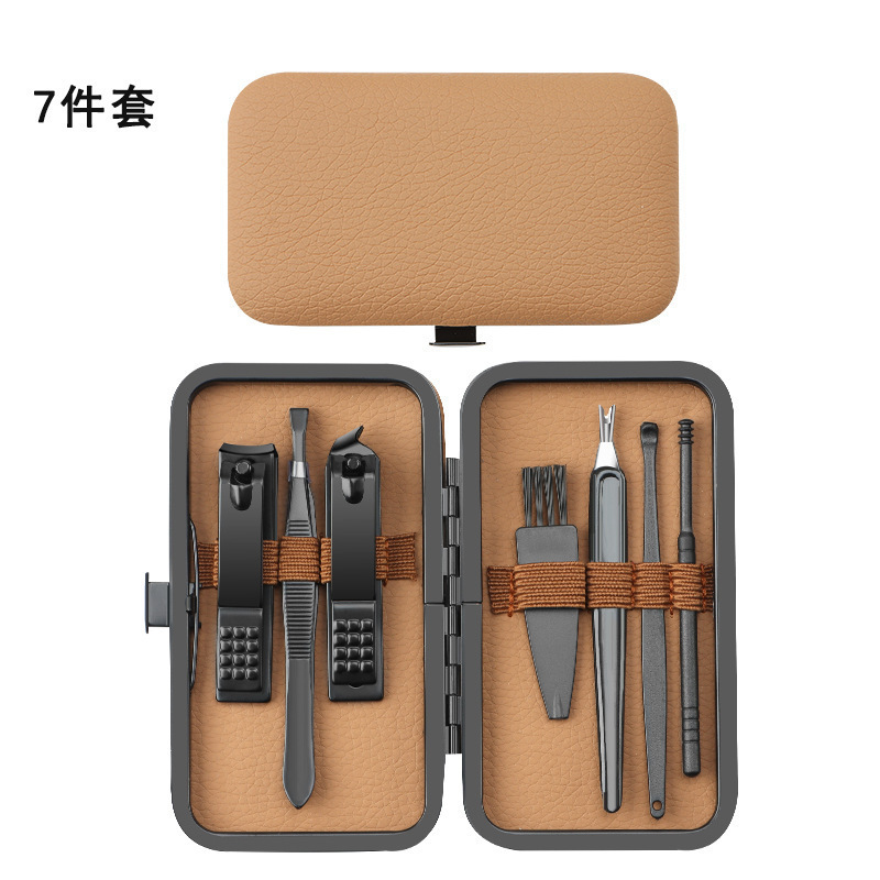 Nailcutter set pinzas de garganta 24 piezas set bolsas de cuero tijeras de uñas caseras pedicura herramientas de manicuras muertas empujadas image 6