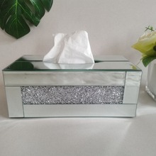 欧式纸巾盒高档轻奢简约抽纸高颜值抽纸盒玻璃主卧现代闪钻