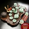04 Double Lotus Tea Tray Celadon Fish-Accessory B