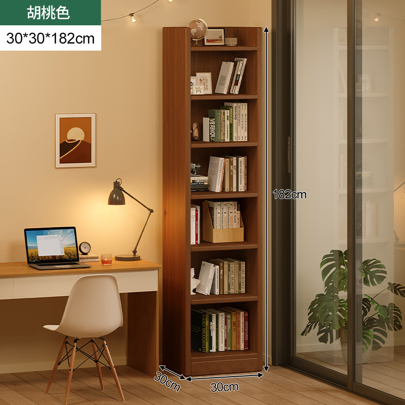 Estante de madera estante de esquina de pared estrecho estante de esquina de piso contra la pared hendidura de esquina simple almacenamiento gabinete de biblioteca doméstica