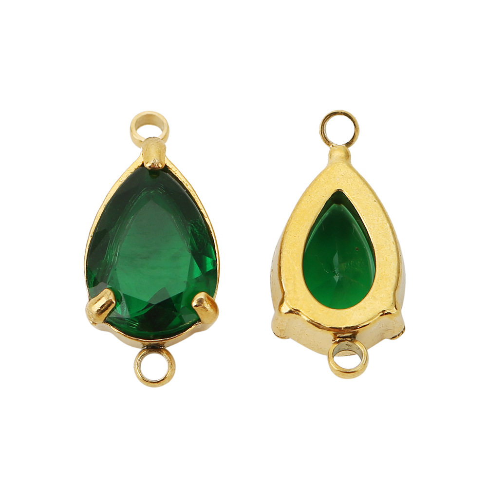 Hole 1~1.9mm Hole Size 5 PCS/Package 10*6mm 7*7MM Hole 1~1.9mm 304 Stainless Steel Zircon Geometric Polished Pendant