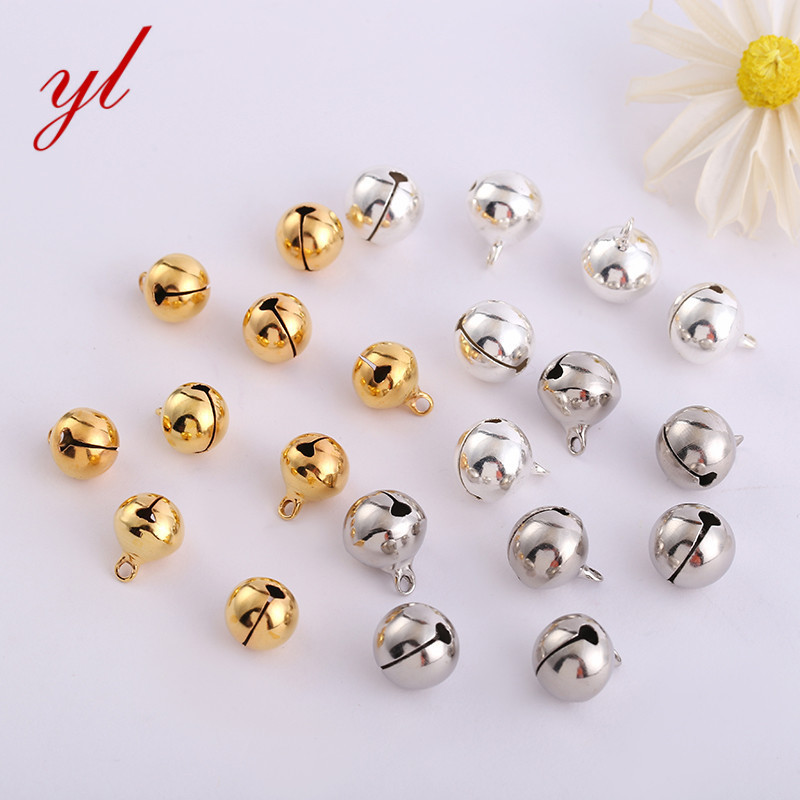 Gold and Silver 8mm Nickel-Plated Small Bells Metal Bells Jewelry DIY Accessories Keychain Pendant Jewelry Accessories Gold and Silver 8mm Nickel-Plated Small Bells Metal Bells Jewelry DIY Accessories Keychain Pendant Jewelry Accessories