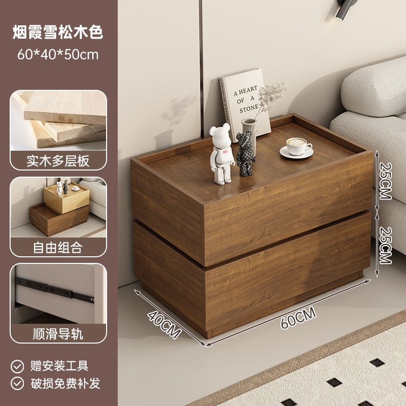 Mesita de noche Creative DIY Red Red Combinación 2025 Nuevo gabinete de almacenamiento Dormitorio doméstico Armario de almacenamiento simple y moderno