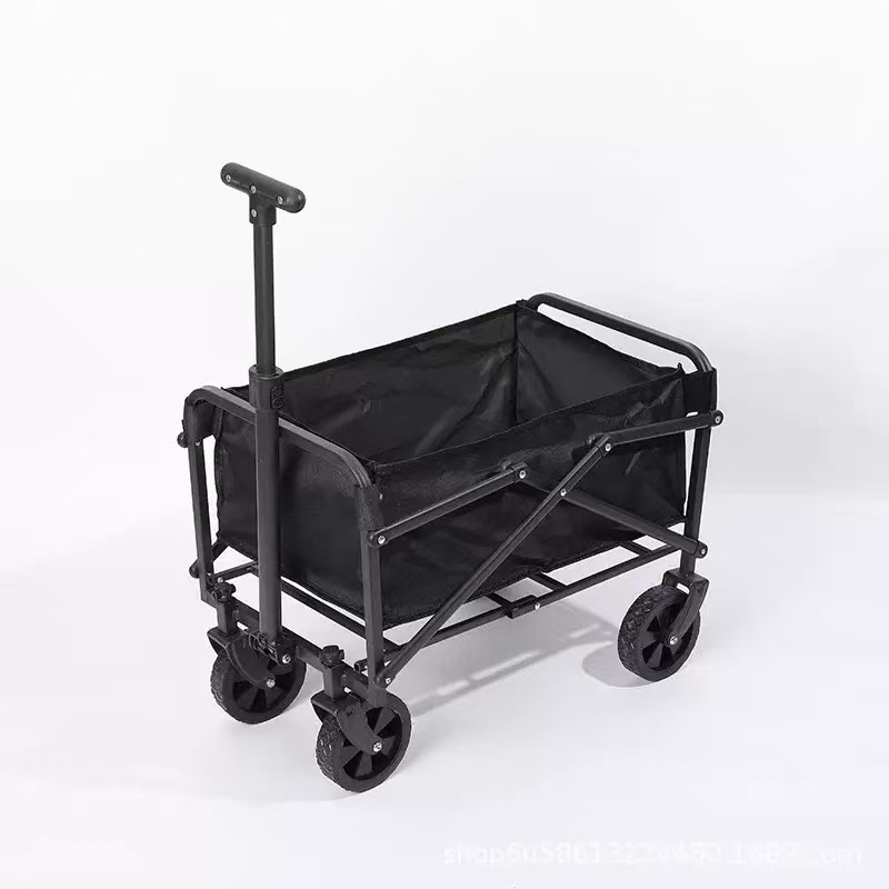 Outdoor Folding Camping Portable Stall Cart, Large Picnic Trailer With Table Board, Cross-border_voghion.com