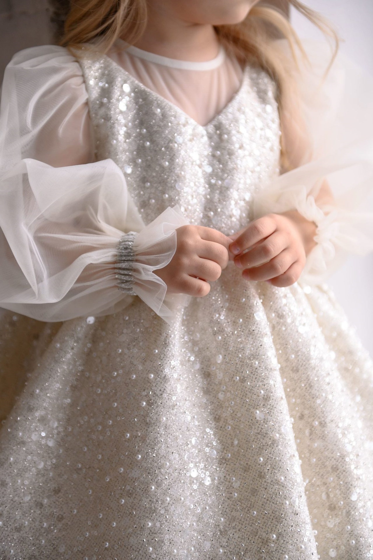 Children's Sequined Princess Dress Flower Girl First Birthday Runway Dress Baby Girls' Wedding Gown【Pre-sale | Ships In 15 Days】_voghion.com