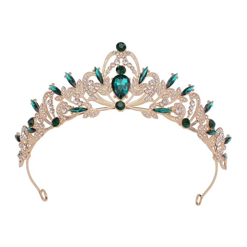 Bridal headband aleación diamante corona barroco rojo cumpleaños princesa vestido de alta sensibilidad banda joyas para el cabello