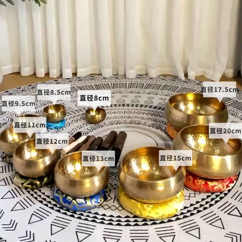 Cross-border supply Nepal wholesale Buddhist sound bowl yoga, ear-picking singing bowl copper Buddha sound bowl copper chime portable bowl