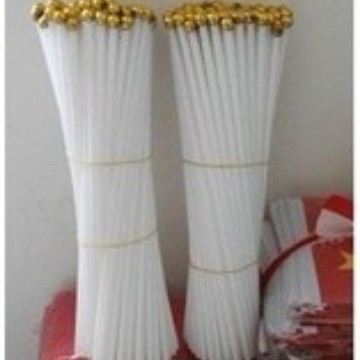 塑料小旗杆  白色6mm粗40厘米长 PP塑料手摇旗杆(不含旗）