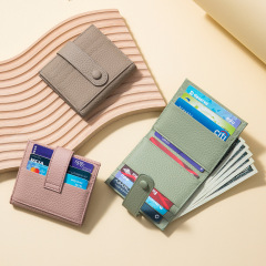本革レディースショートスリム財布トップ牛革日韓版精巧多卡位カードバッグ小銭入れミニ