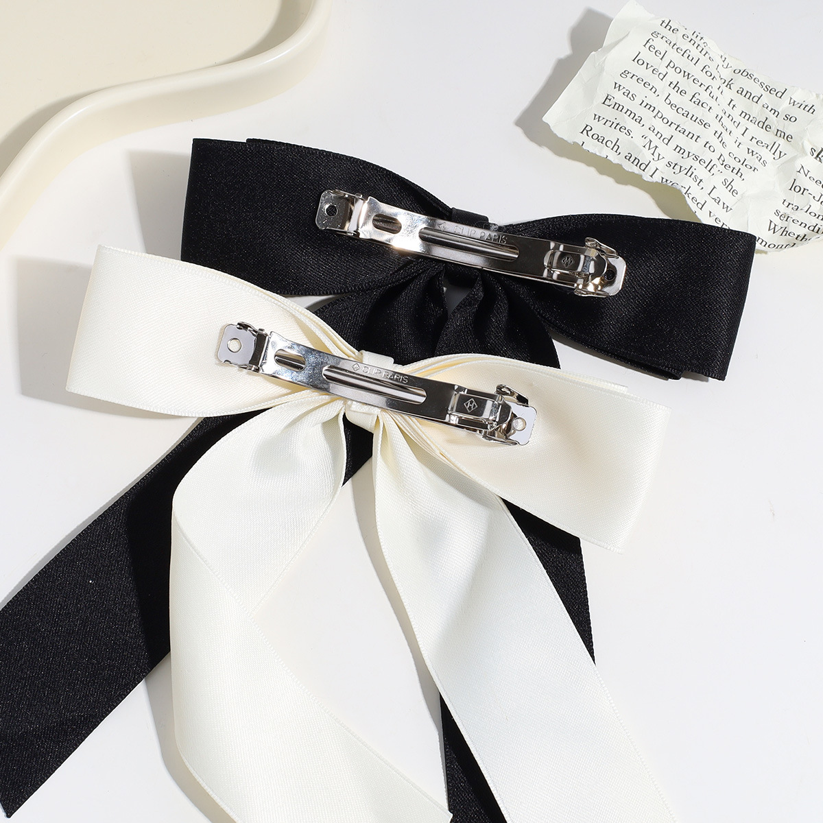 1 Piece Quantity Sweet Solid Color Bow Knot Cloth Hair Clip 1 Piece
