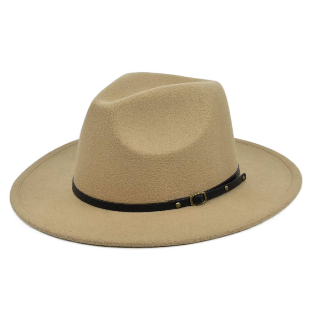 Unisex Retro Solid Color Sewing Flat Eaves Fedora Hat display picture 9