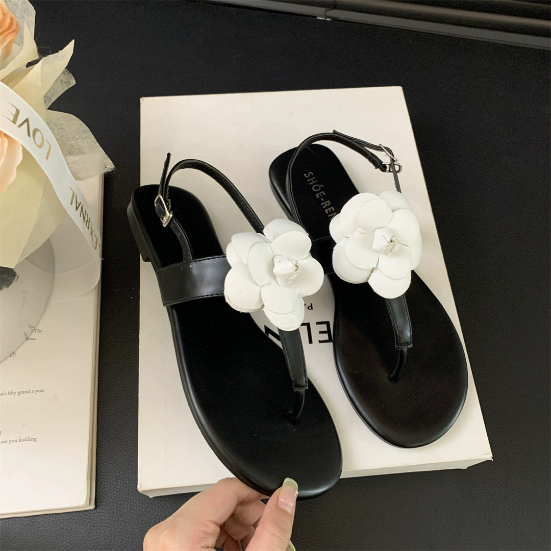 Сандалии, обувь, женские шлепанцы, обувь, стиль Chanel, цветочные, 2025 год(а)