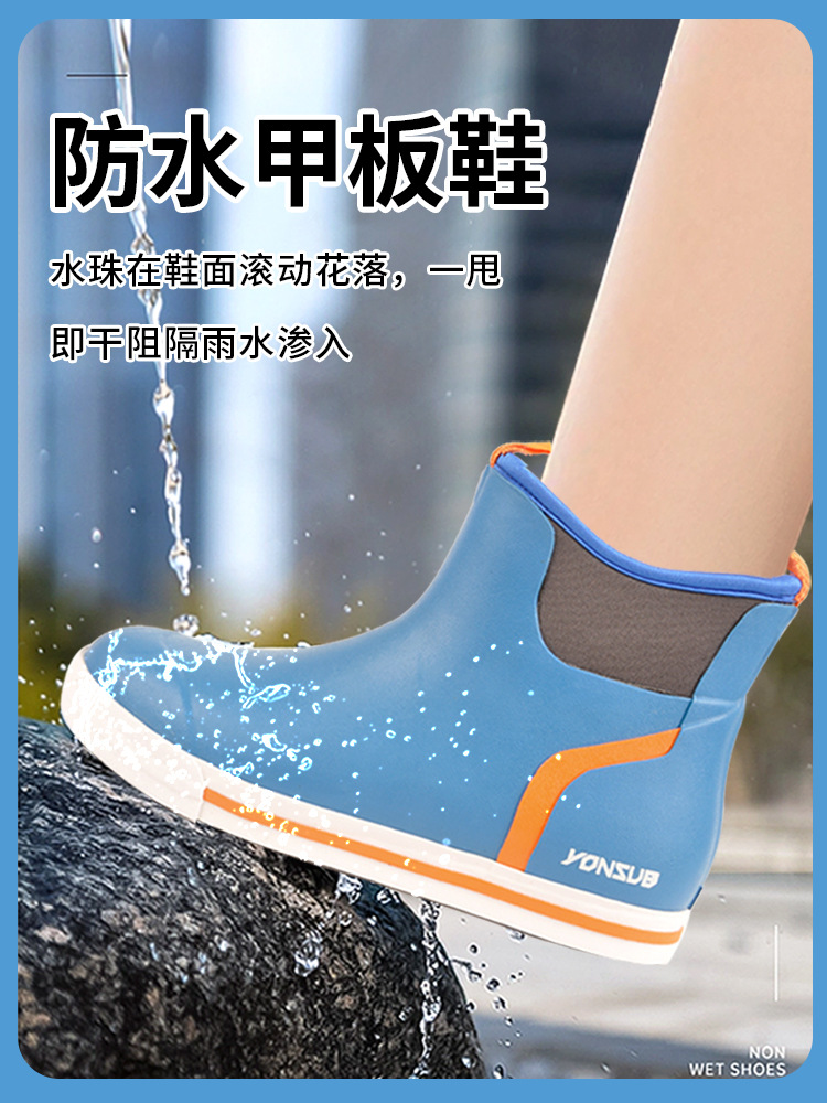 Botas de lluvia altas de madera contrachapada, antideslizantes, exteriores