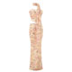French Style suit Women's 2025 New Style Spice Girl Mesh Printed Short Tube Top with Strap and Strap Pleated High Waist Long Dress