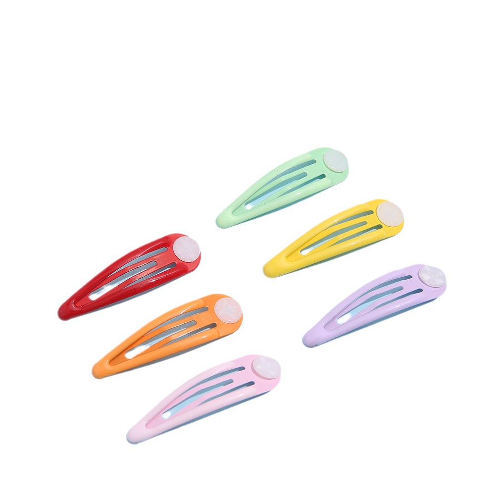 Macaron color de los niños BB clip 5cm gota de agua horquilla DIY coreano caramelo cinta bandeja de junta horquilla accesorios para el cabello