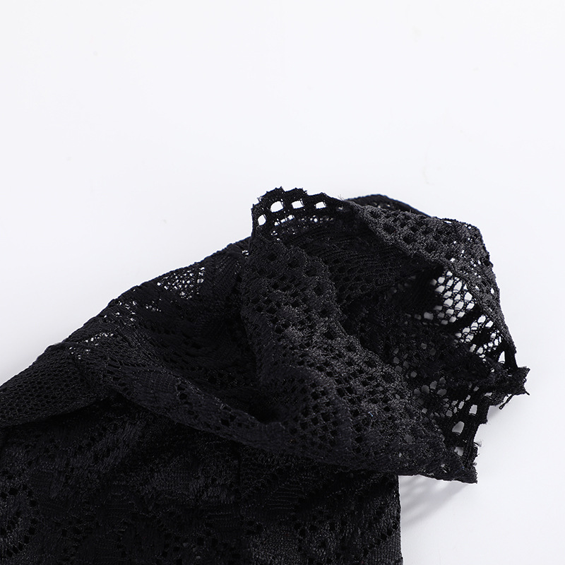 Guantes de encaje de medio dedo de baile marinero corto sin dedos para mujer