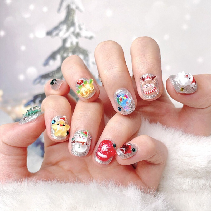 New Christmas Wearable Nails Purely Handmade Phototherapy Nail Art Patch Finished Holiday Popular Santa Claus Fake Nails New Christmas Wearable Nails Purely Handmade Phototherapy Nail Art Patch Finished Holiday Popular Santa Claus Fake Nails