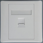 86型单口双口带保护门电话电脑网络标识标记经济款工程款空白面板