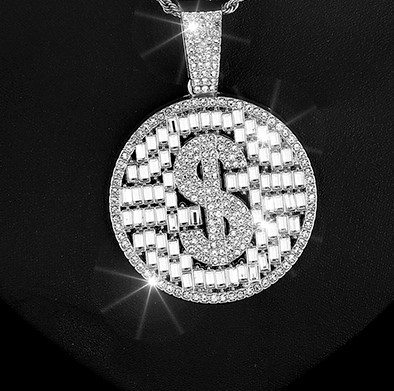 Europa y Estados Unidos Hip Hop Diamante Collar Collar Hip Hop Cross-Border Collar Accesorios Hip Hop Cool Exagerated