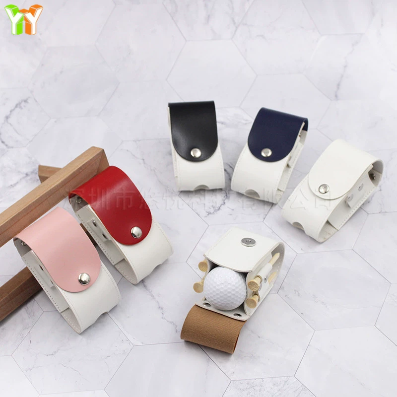  Outdoor golf storage leather sleeve waist -hanging two bag portable golf ball bag hanging waist bag