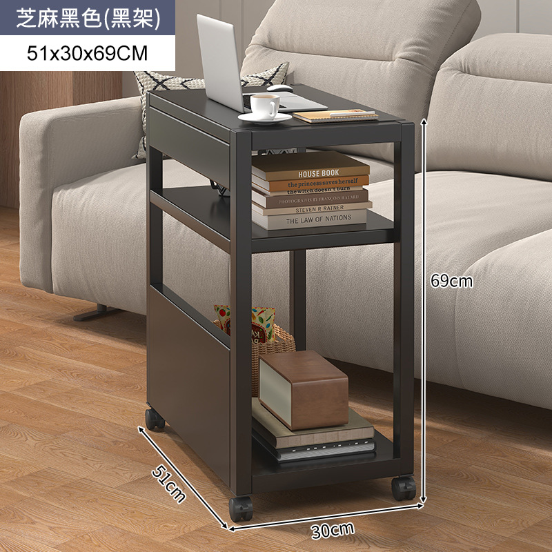 Sofá doméstico junto al estante de artículos sala de estar móvil pequeño lado armario lateral moderno simple mesas laterales pequeñas mesas de té