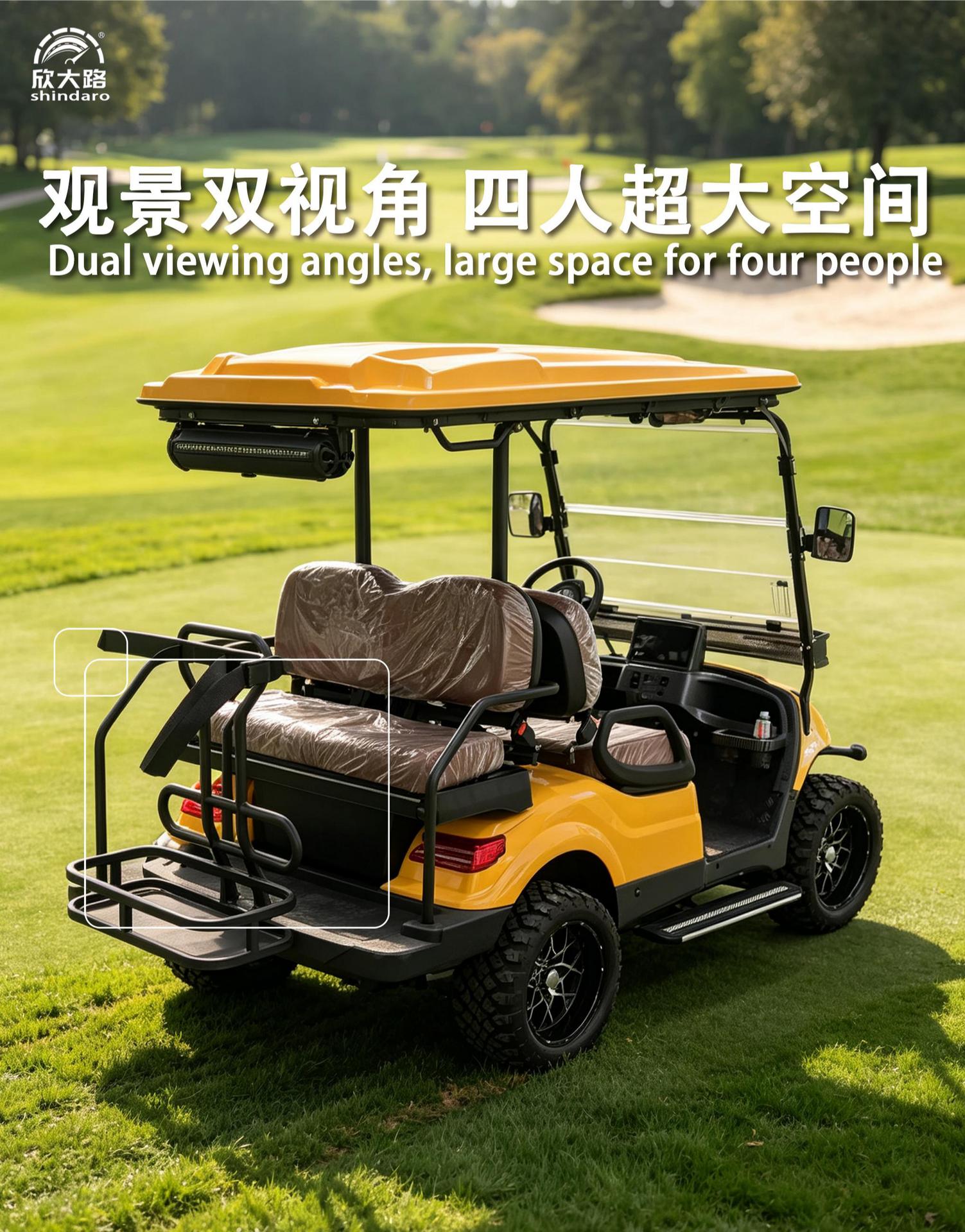 5-Year Warranty, Export-Grade Luxury Off-Road Ranch High-End Four-Wheel Electric Golf Cart for Home Use