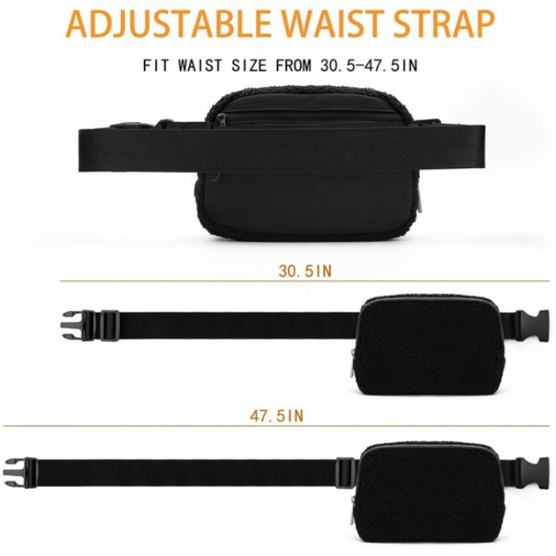 Inventario nuevo estilo de moda Lulu bolsas de pelúcia de cintura deportivas mini bolsas de cintura pequeñas bolsas de gimnasio para hombres y mujeres