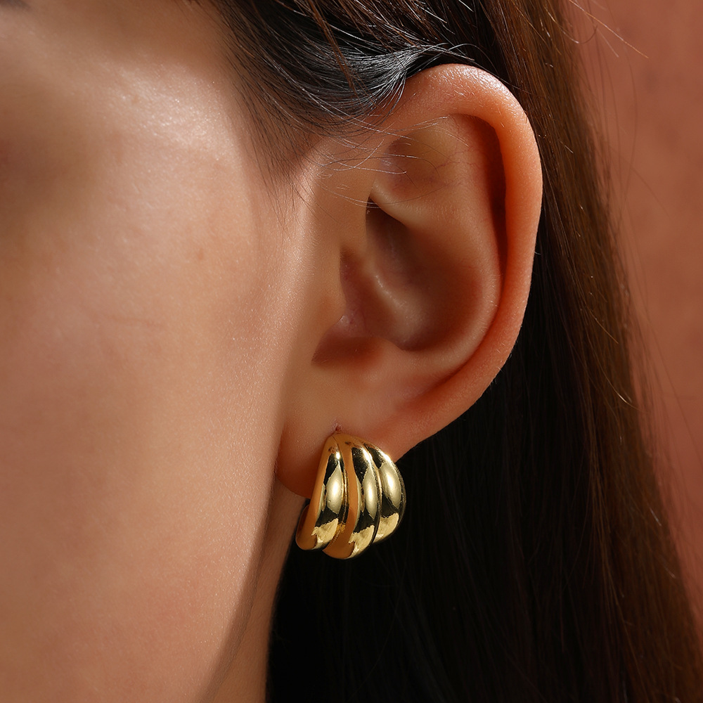 1 Pair Quantity 1 Pair Simple Style Geometric Copper 18K Gold Plated Ear Studs